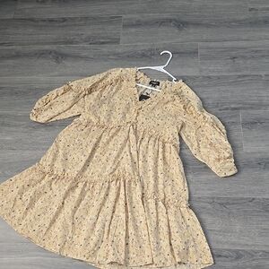 Floral Cream Kids Dress